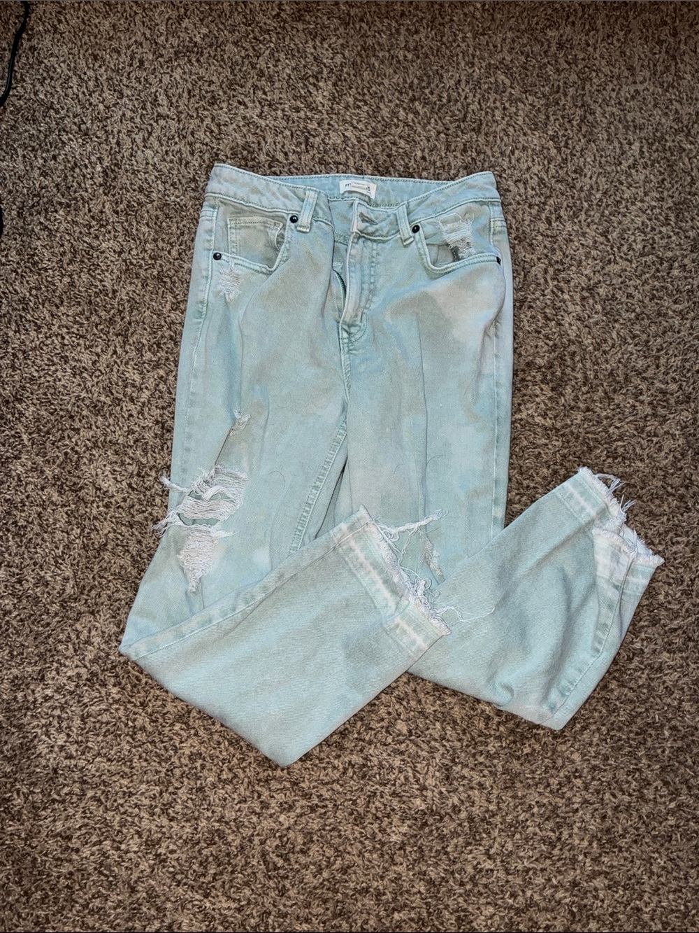 Maurices Light Blue Distressed Boyfriend Jeans